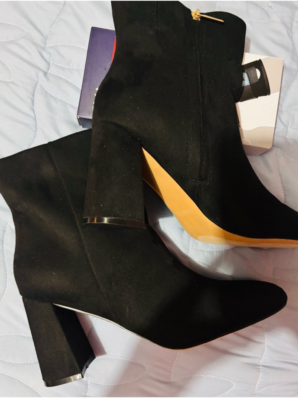 Classic Black Women's Block Heel Ankle Boots